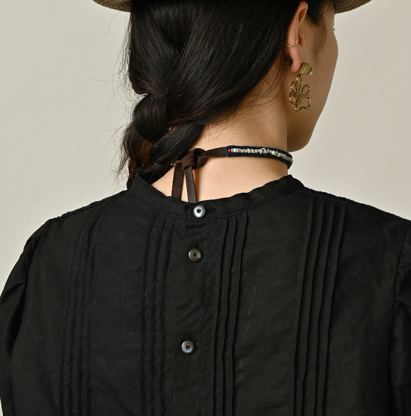 45R(フォーティファイブアール) |リネンのピンタックレースブラウス