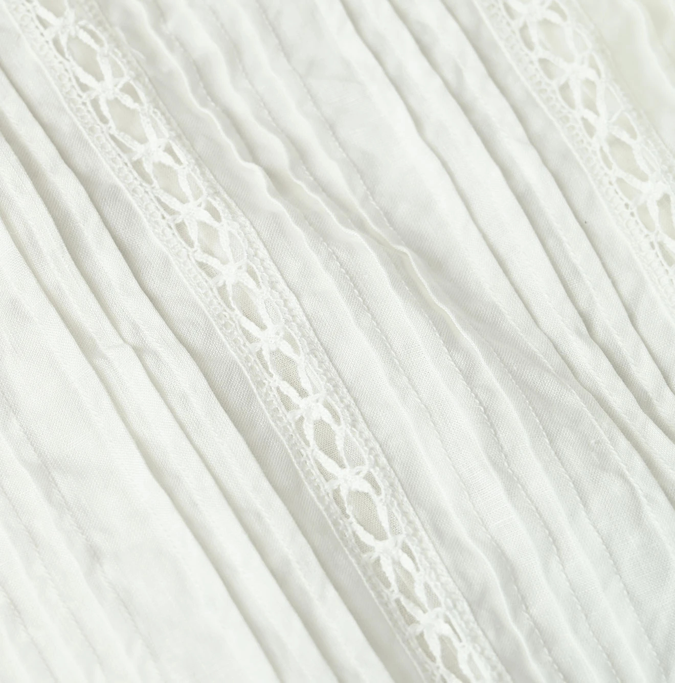 45R(フォーティファイブアール) |リネンのピンタックレースブラウス