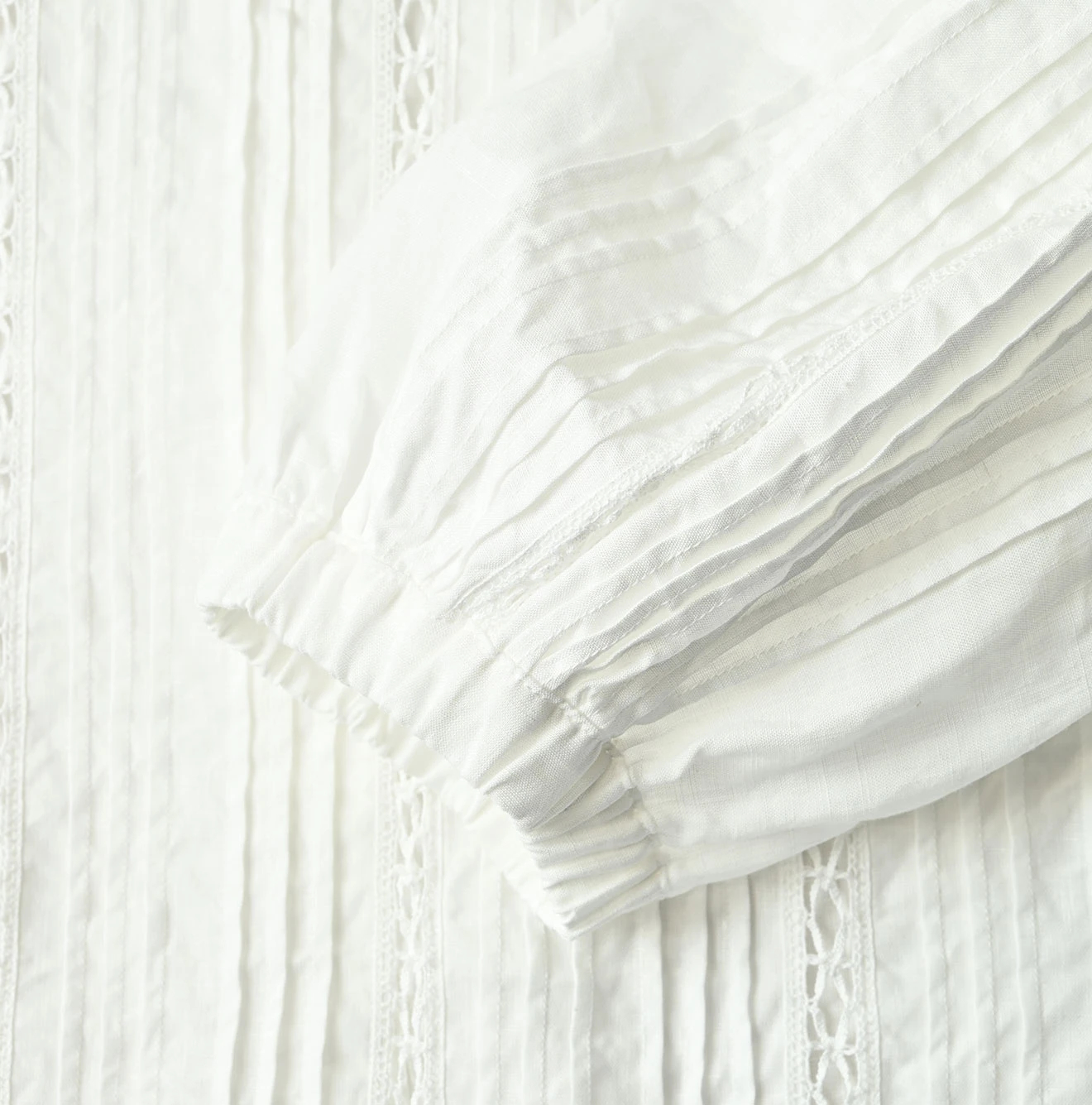 45R(フォーティファイブアール) |リネンのピンタックレースブラウス