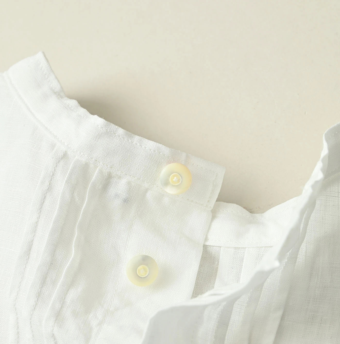 45R(フォーティファイブアール) |リネンのピンタックレースブラウス