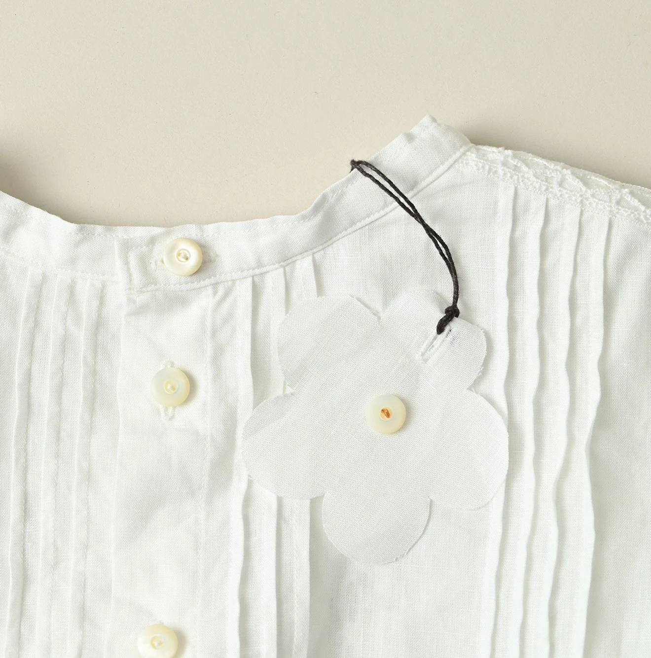 45R(フォーティファイブアール) |リネンのピンタックレースブラウス