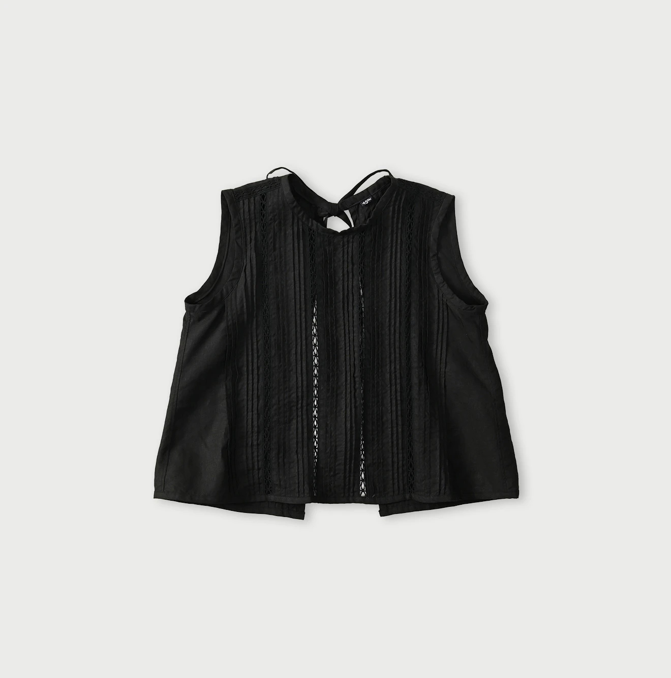 45R(フォーティファイブアール) |リネンのピンタックレースノースリーブトップ