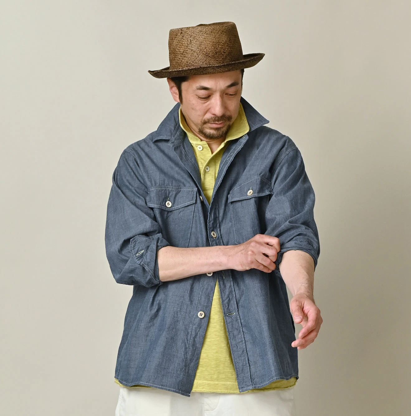 45R(フォーティファイブアール) |カディオックスの908クルーズシャツ（インディゴ）