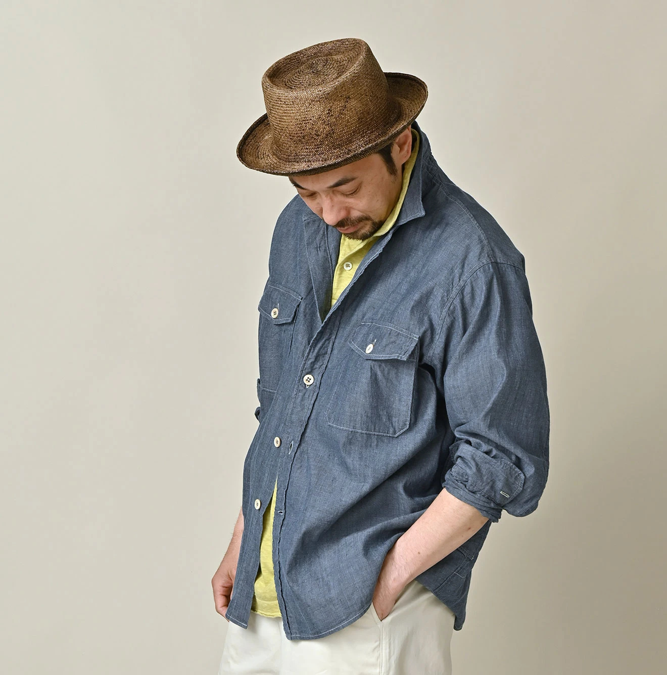 45R(フォーティファイブアール) |カディオックスの908クルーズシャツ（インディゴ）