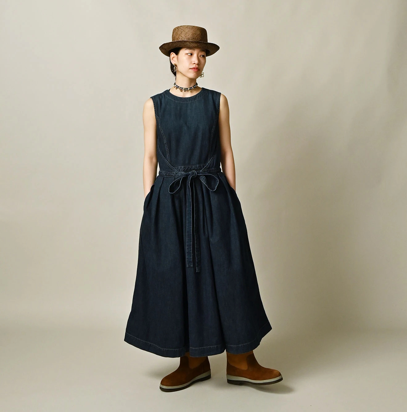 45R(フォーティファイブアール) |麦比古デニムのラップドレス（重）