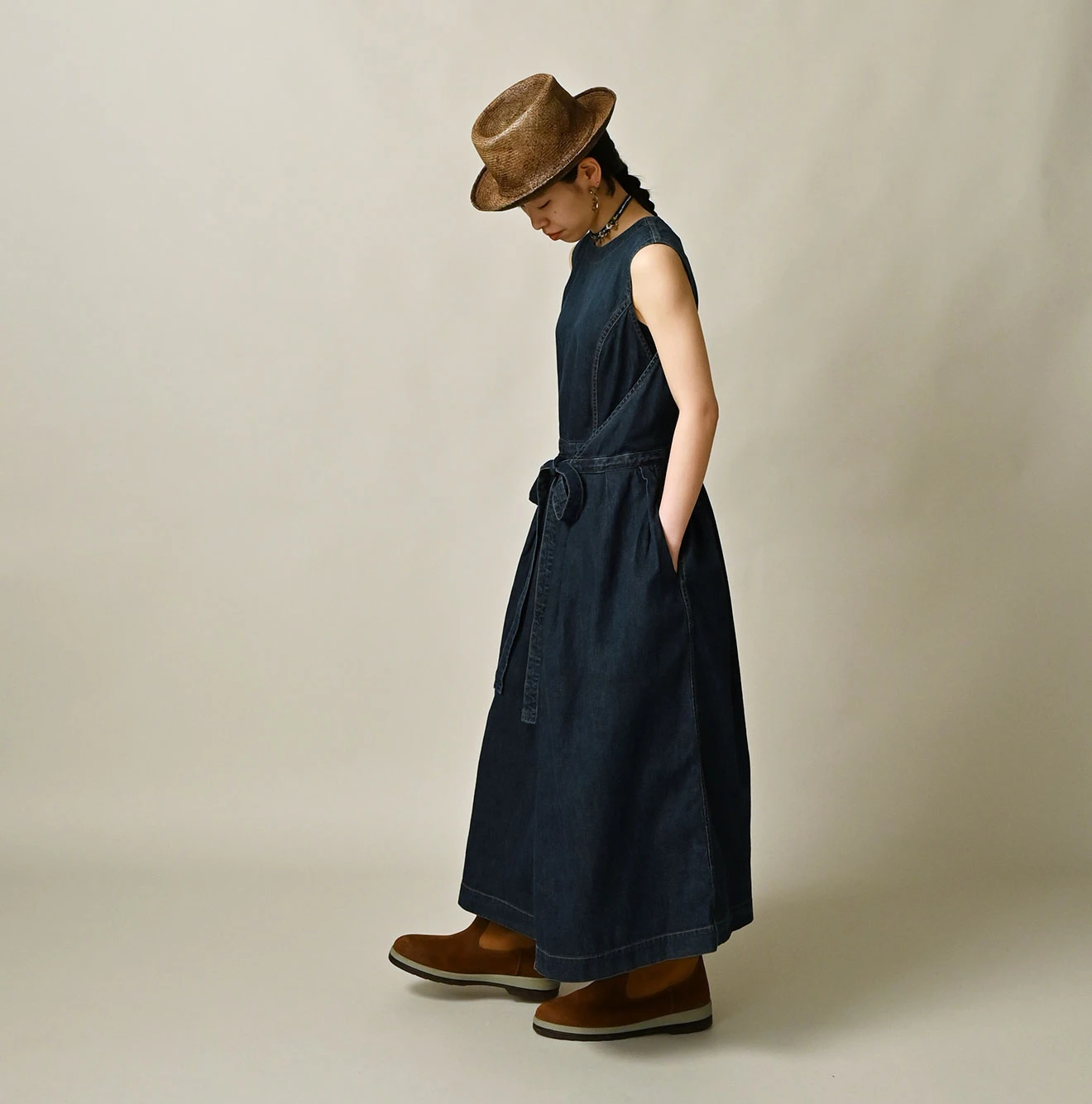 45R(フォーティファイブアール) |麦比古デニムのラップドレス（重）