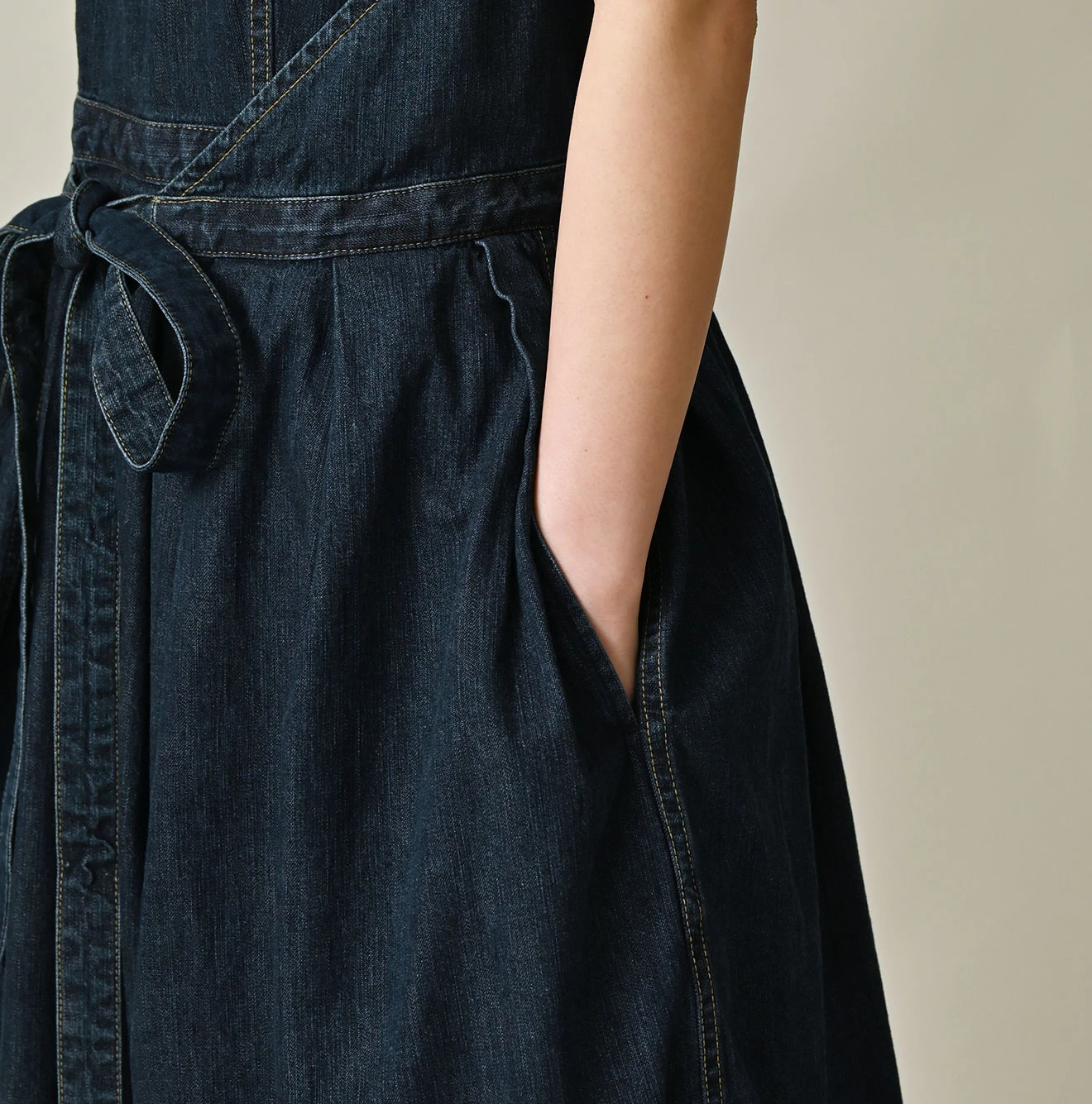 45R(フォーティファイブアール) |麦比古デニムのラップドレス（重）