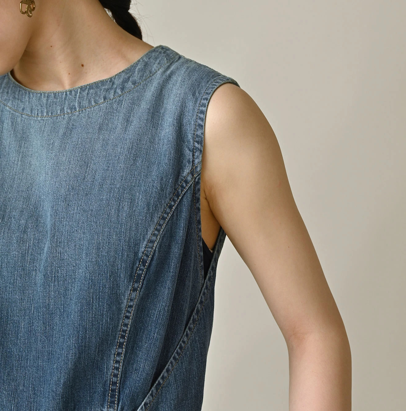 45R(フォーティファイブアール) |麦比古デニムのラップドレス（淡）