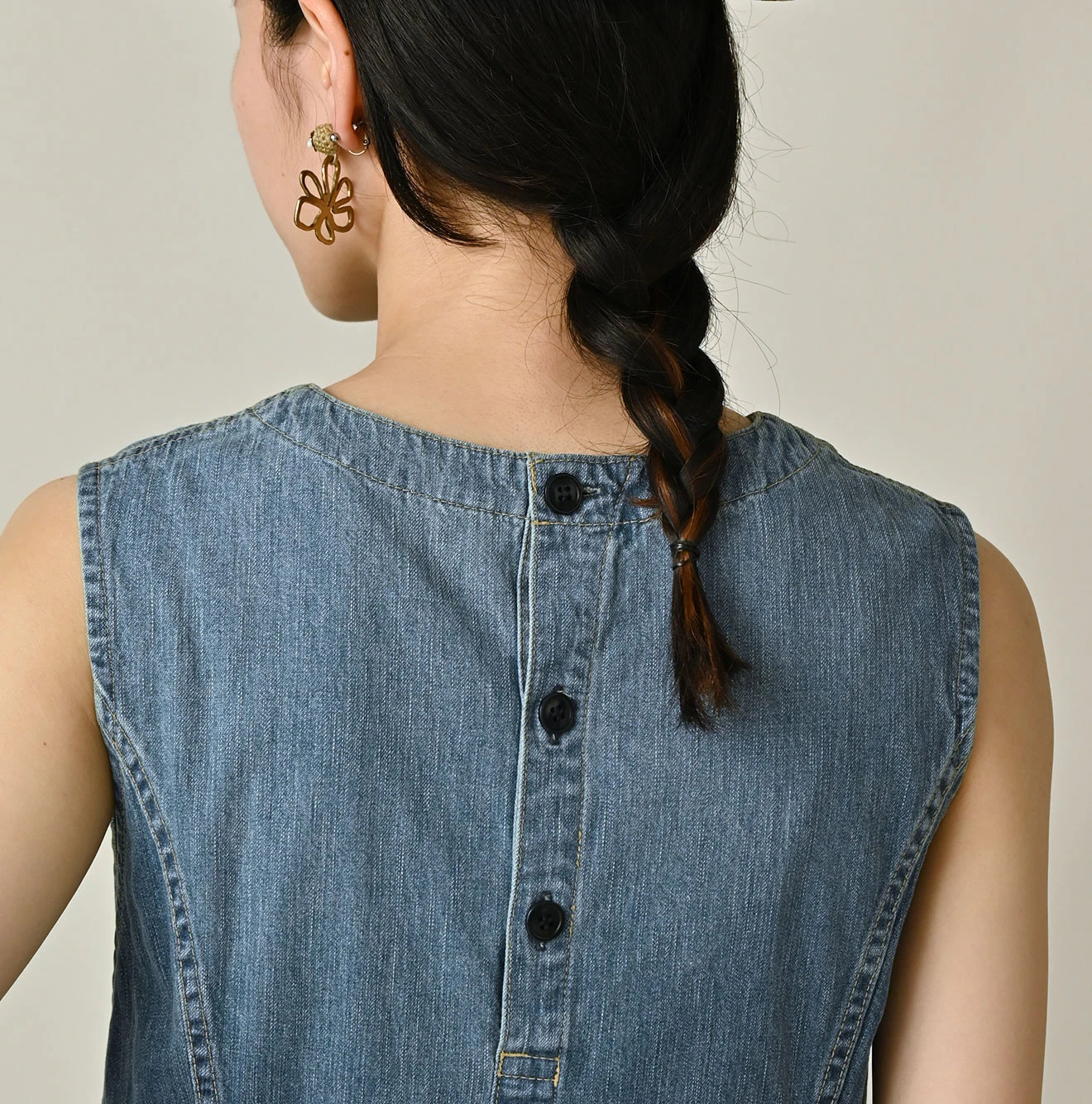 45R(フォーティファイブアール) |麦比古デニムのラップドレス（淡）