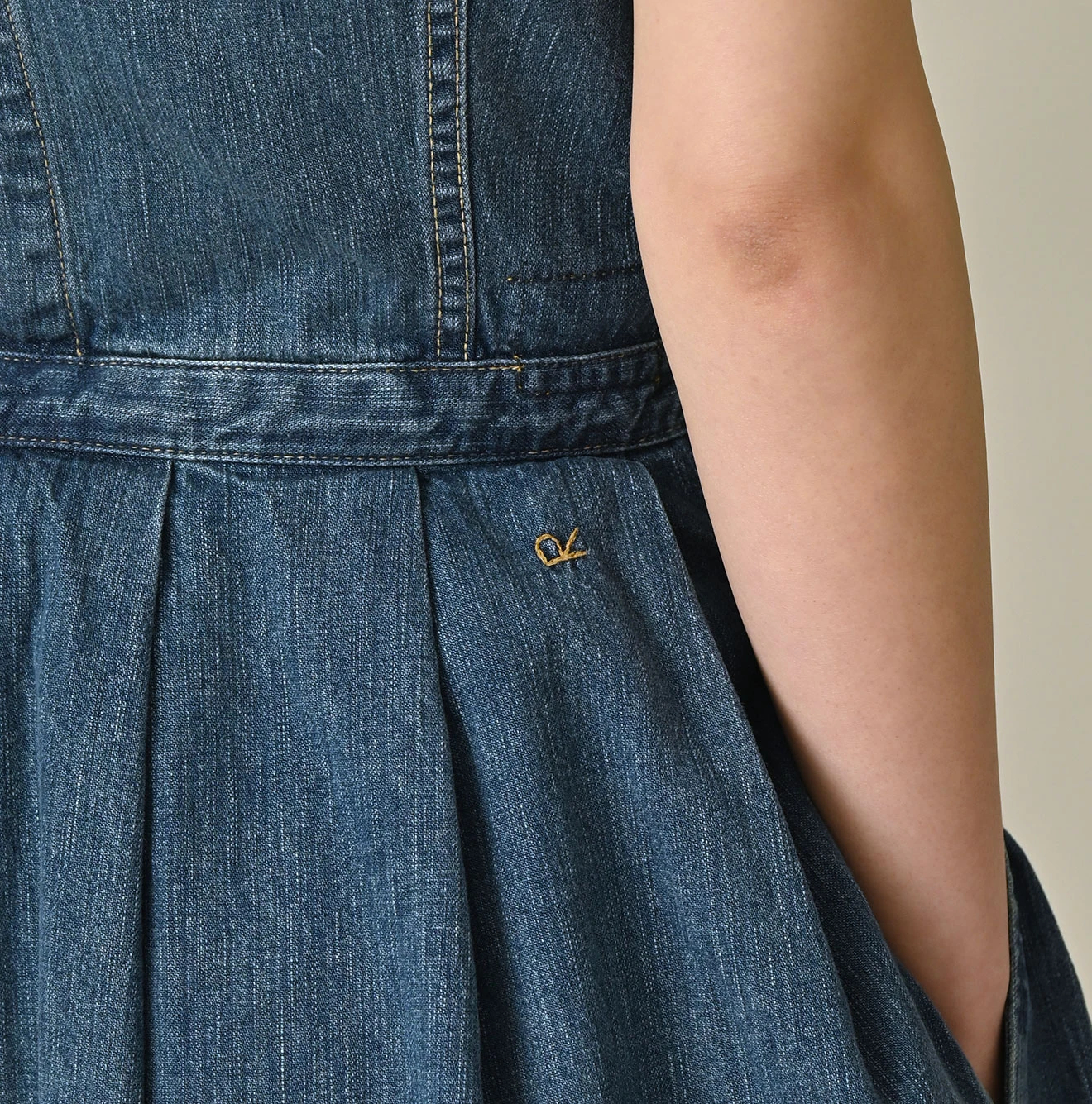 45R(フォーティファイブアール) |麦比古デニムのラップドレス（淡）