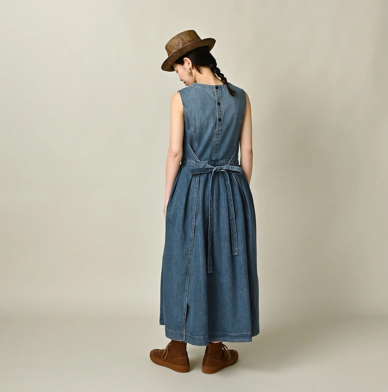 45R(フォーティファイブアール) |麦比古デニムのラップドレス（淡）