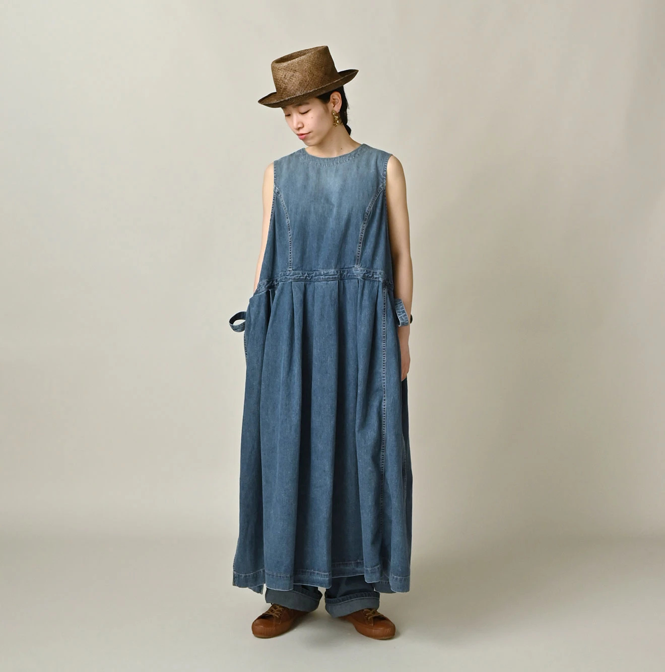45R(フォーティファイブアール) |麦比古デニムのラップドレス（淡）