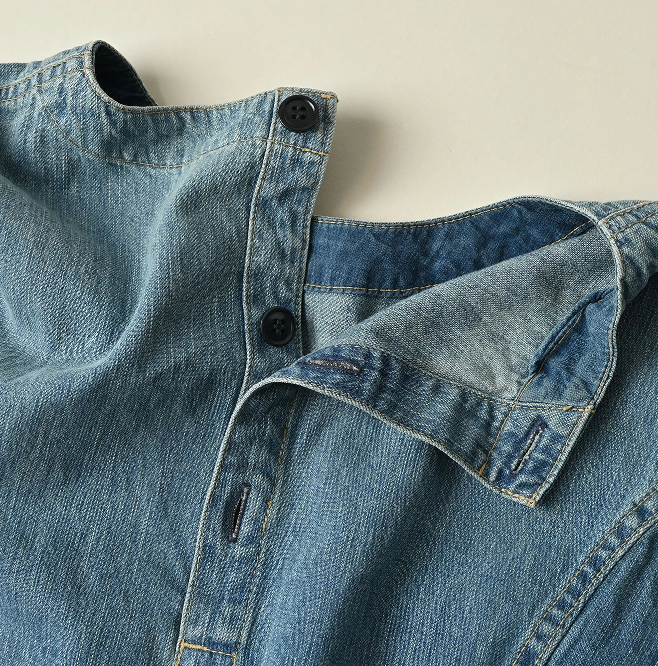 45R(フォーティファイブアール) |麦比古デニムのラップドレス（淡）