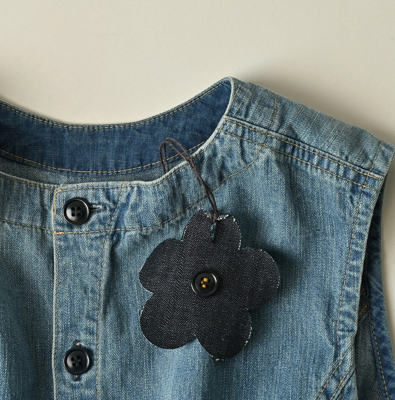 45R(フォーティファイブアール) |麦比古デニムのラップドレス（淡）