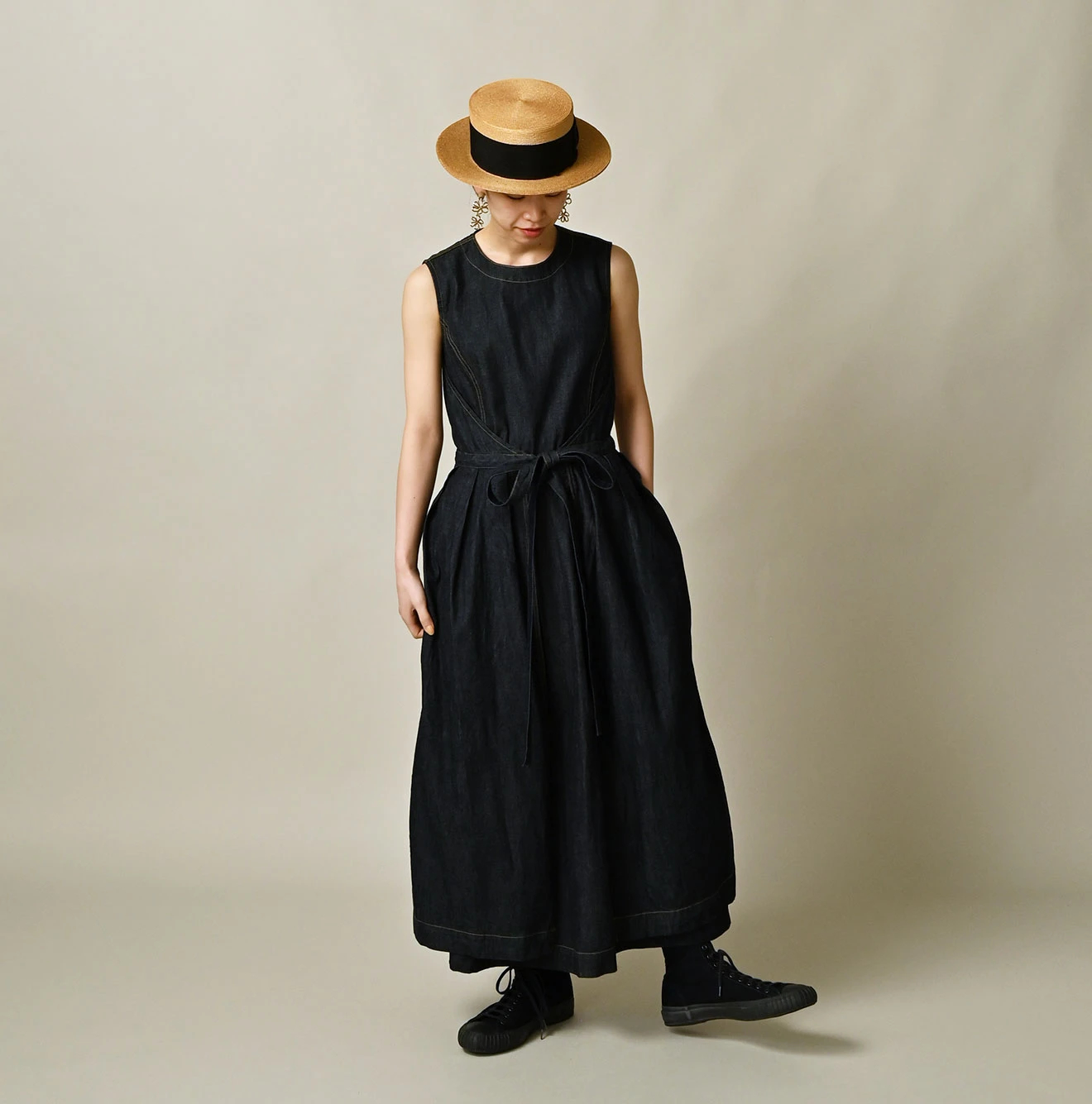 45R(フォーティファイブアール) |麦比古デニムのラップドレス（濃）