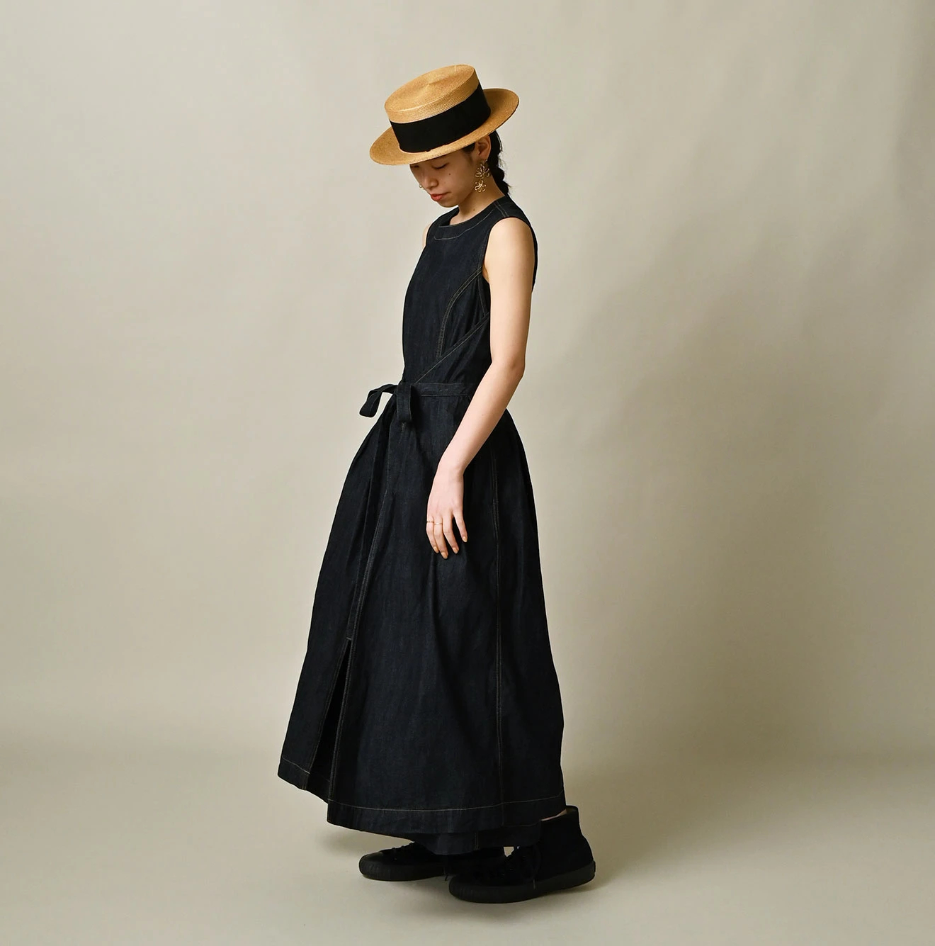 45R(フォーティファイブアール) |麦比古デニムのラップドレス（濃）