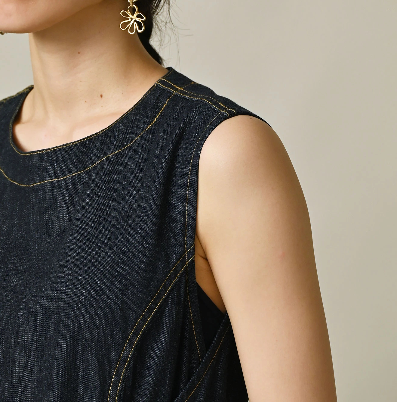 45R(フォーティファイブアール) |麦比古デニムのラップドレス（濃）