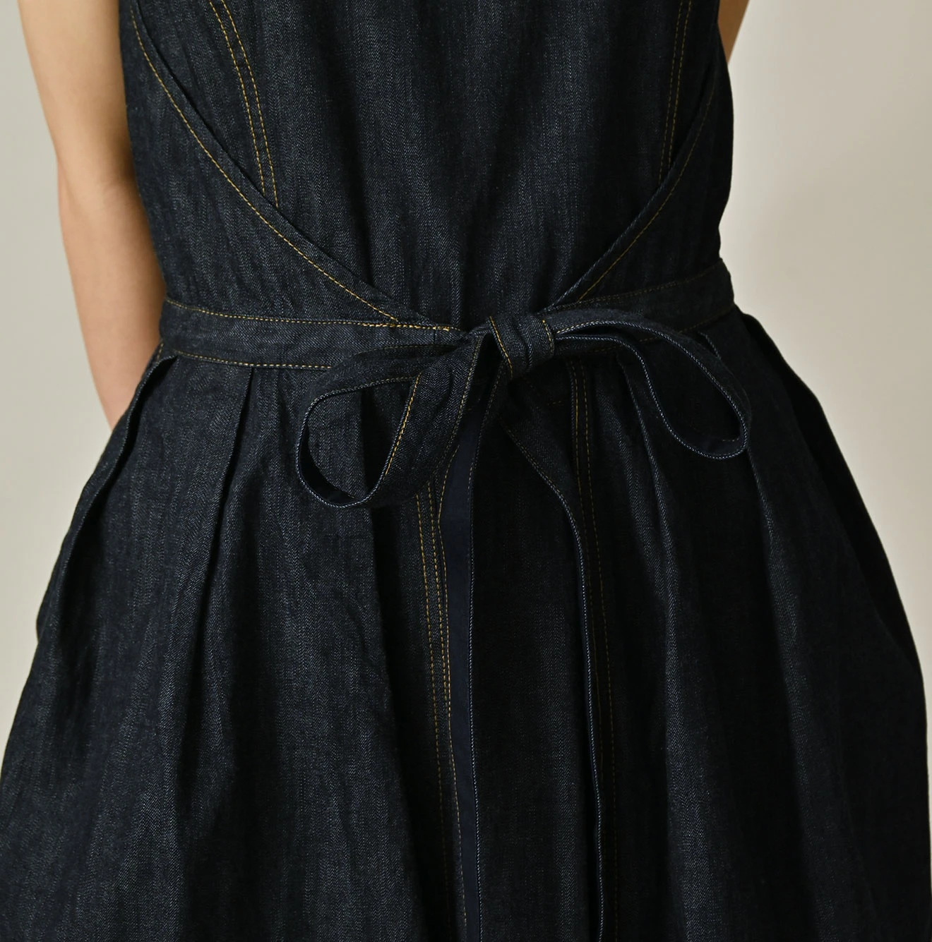 45R(フォーティファイブアール) |麦比古デニムのラップドレス（濃）