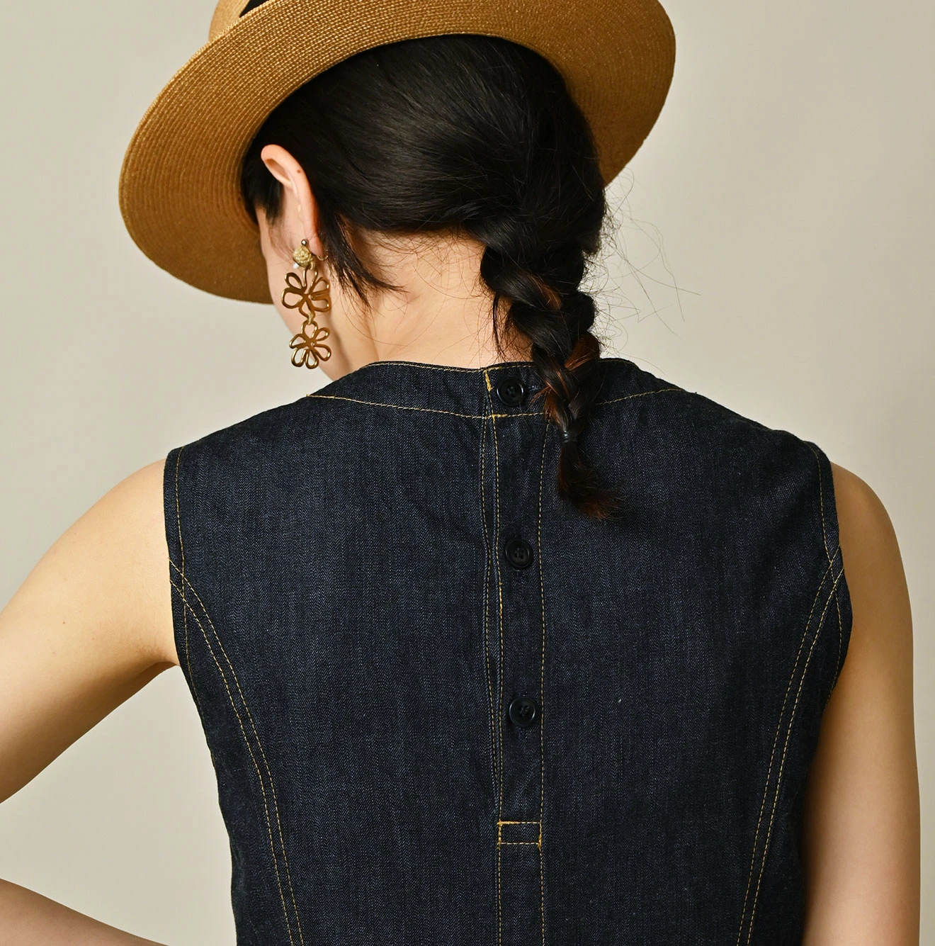 45R(フォーティファイブアール) |麦比古デニムのラップドレス（濃）