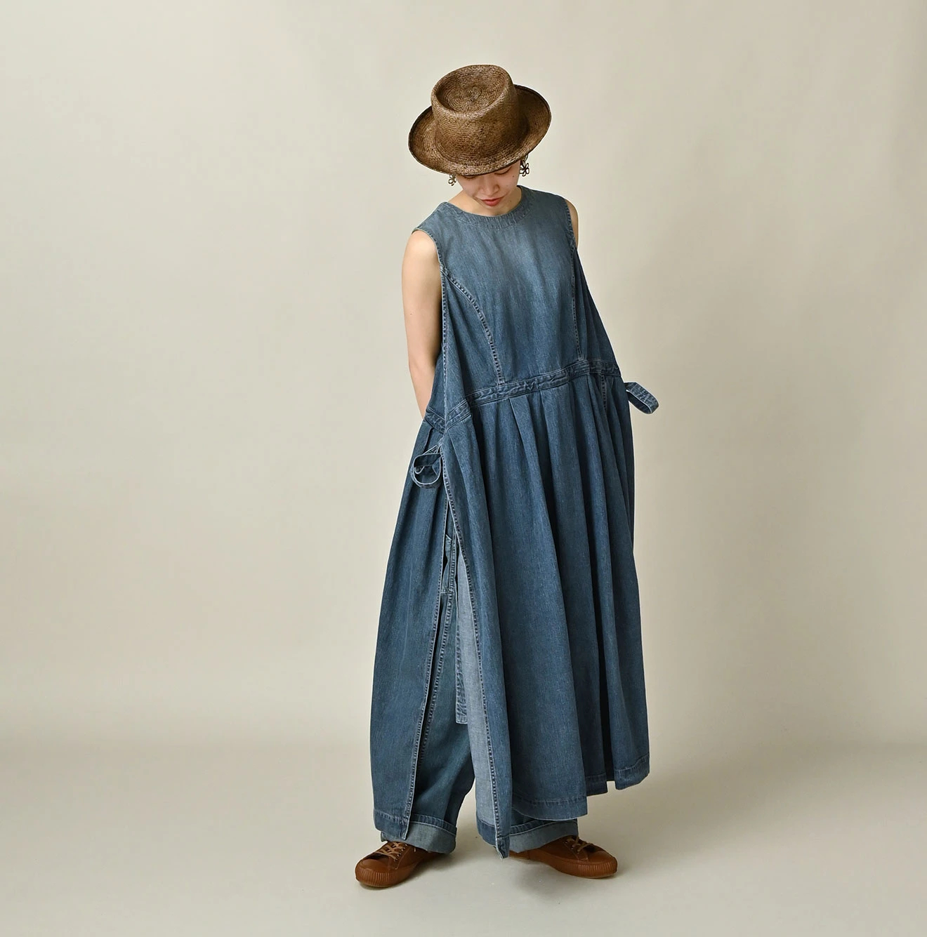 45R(フォーティファイブアール) |麦比古デニムのラップドレス（濃）