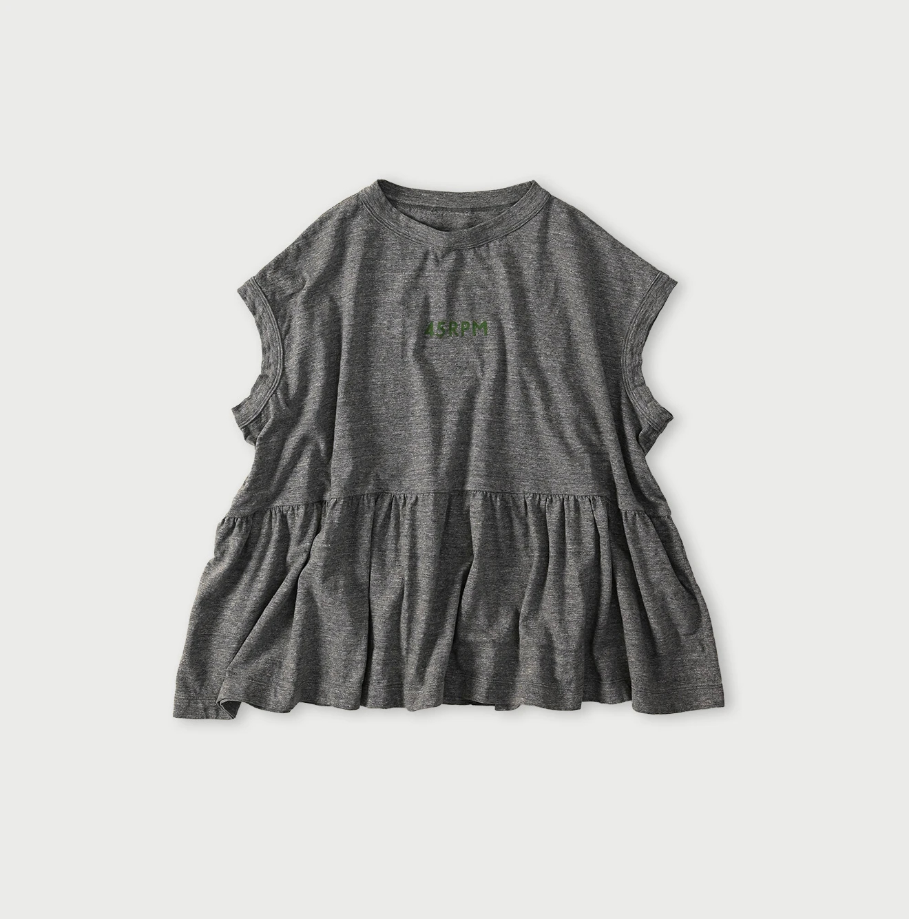 45R(フォーティファイブアール) |ピッコロゴプリントのギャザーＭキャミ（トップ）