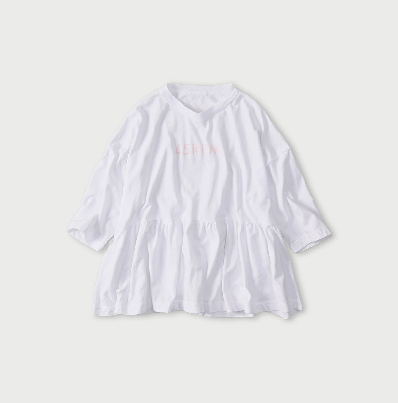 45R(フォーティファイブアール) |細フツラロゴプリントのギャザーMキャミ