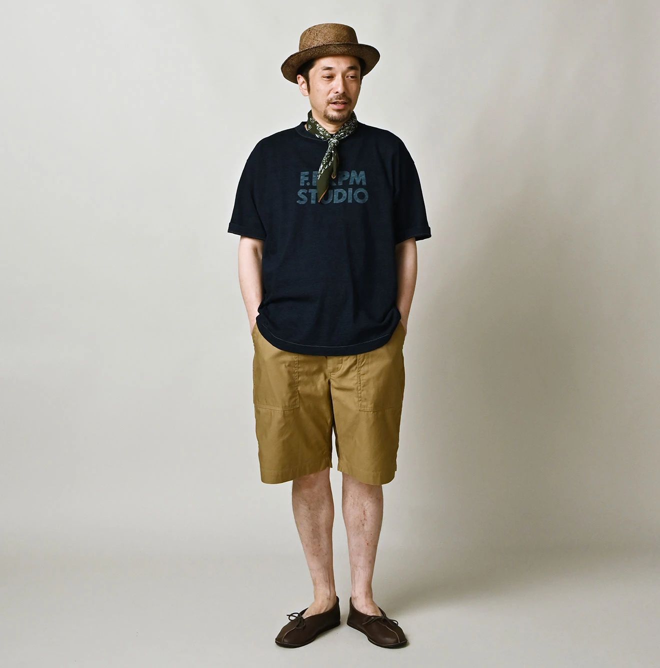 45R(フォーティファイブアール) |ボールドロゴプリントの908オーシャンTシャツ（インディゴ）