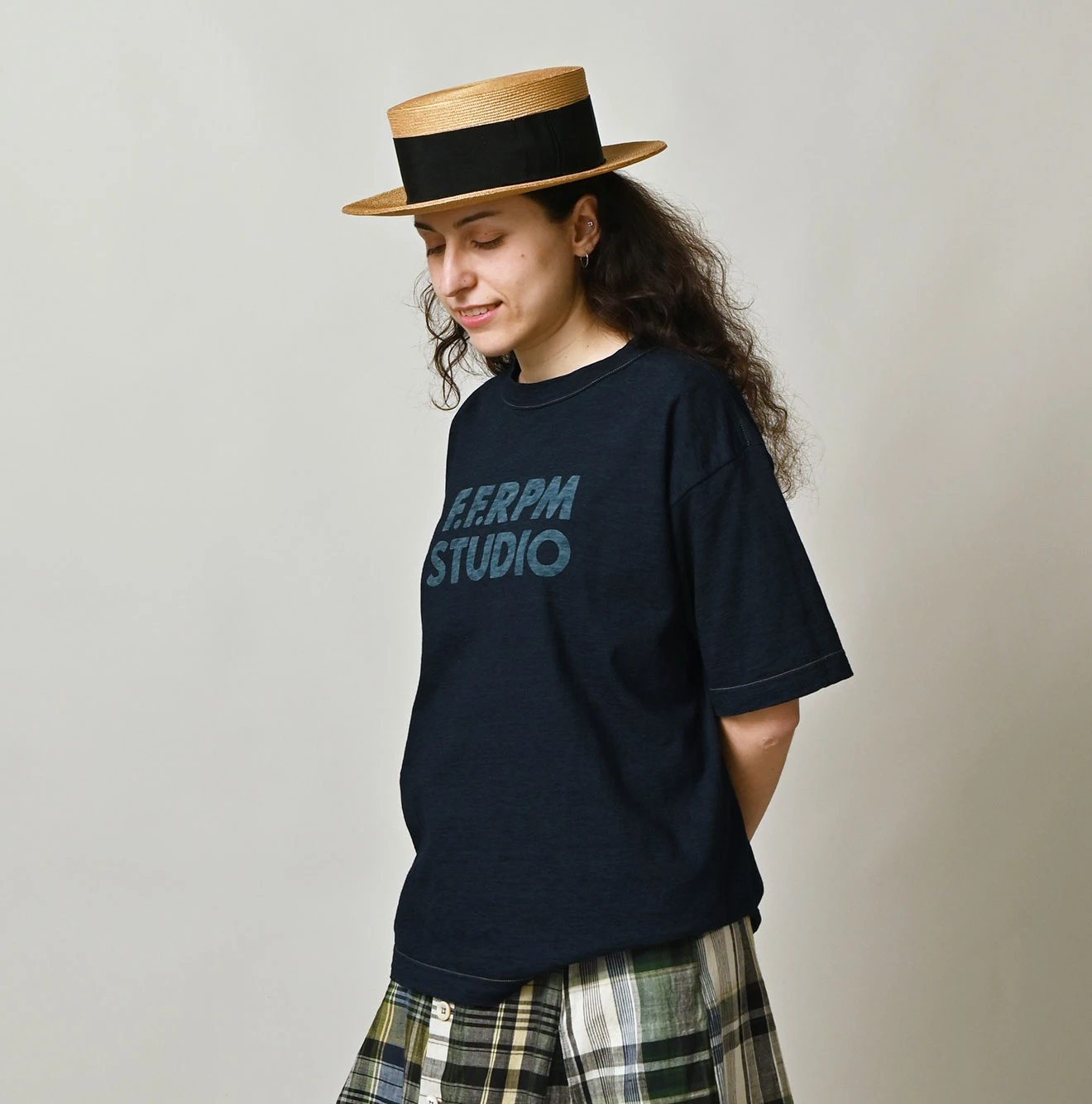 45R(フォーティファイブアール) |ボールドロゴプリントの908オーシャンTシャツ（インディゴ）