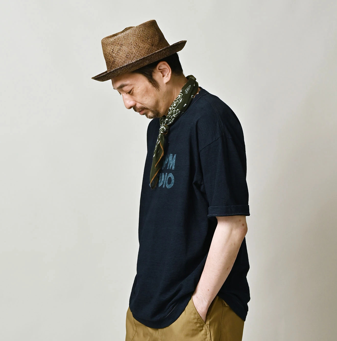 45R(フォーティファイブアール) |ボールドロゴプリントの908オーシャンTシャツ（インディゴ）