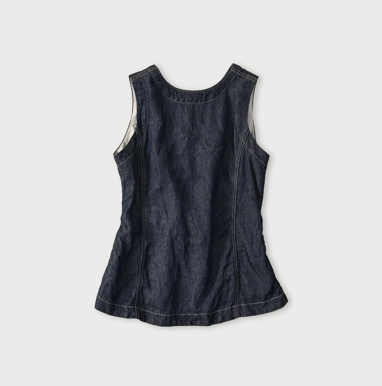 45R(フォーティファイブアール) |リネンデニムのオープンノースリーブ（濃）