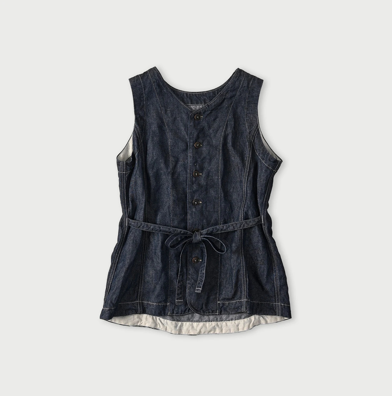 45R(フォーティファイブアール) |リネンデニムのオープンノースリーブ（濃）