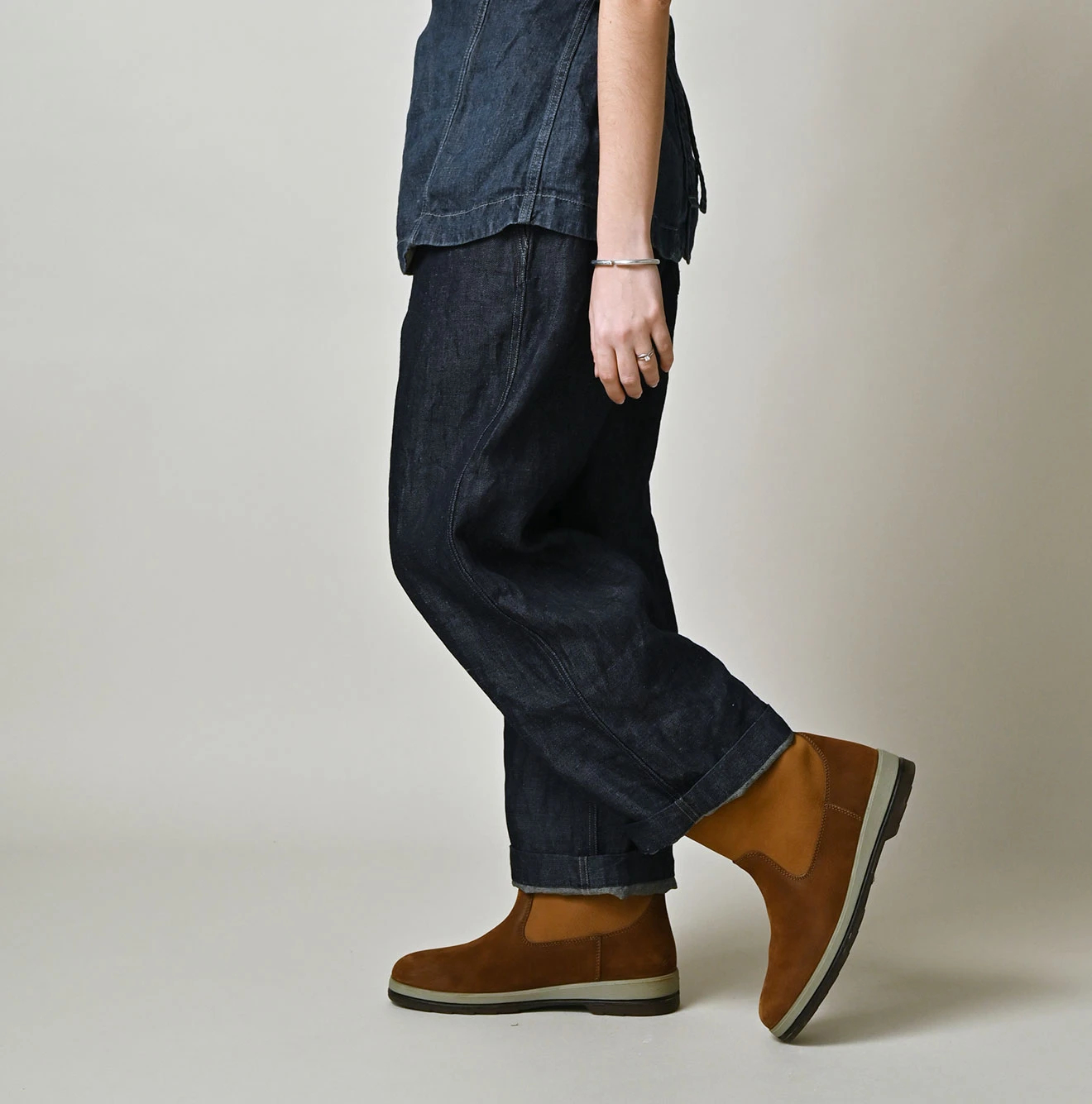 45R(フォーティファイブアール) |リネンデニムのイージーワークパンツ（濃）