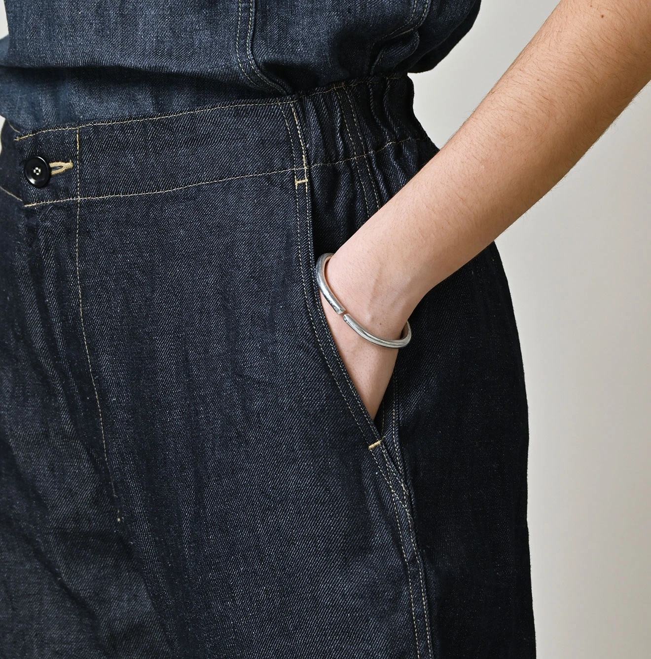 45R(フォーティファイブアール) |リネンデニムのイージーワークパンツ（濃）