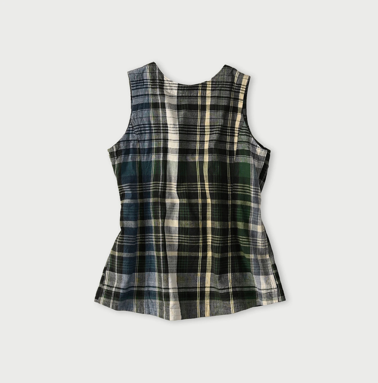 45R(フォーティファイブアール) |インド草木染マドラスチェックのオープンノースリーブ