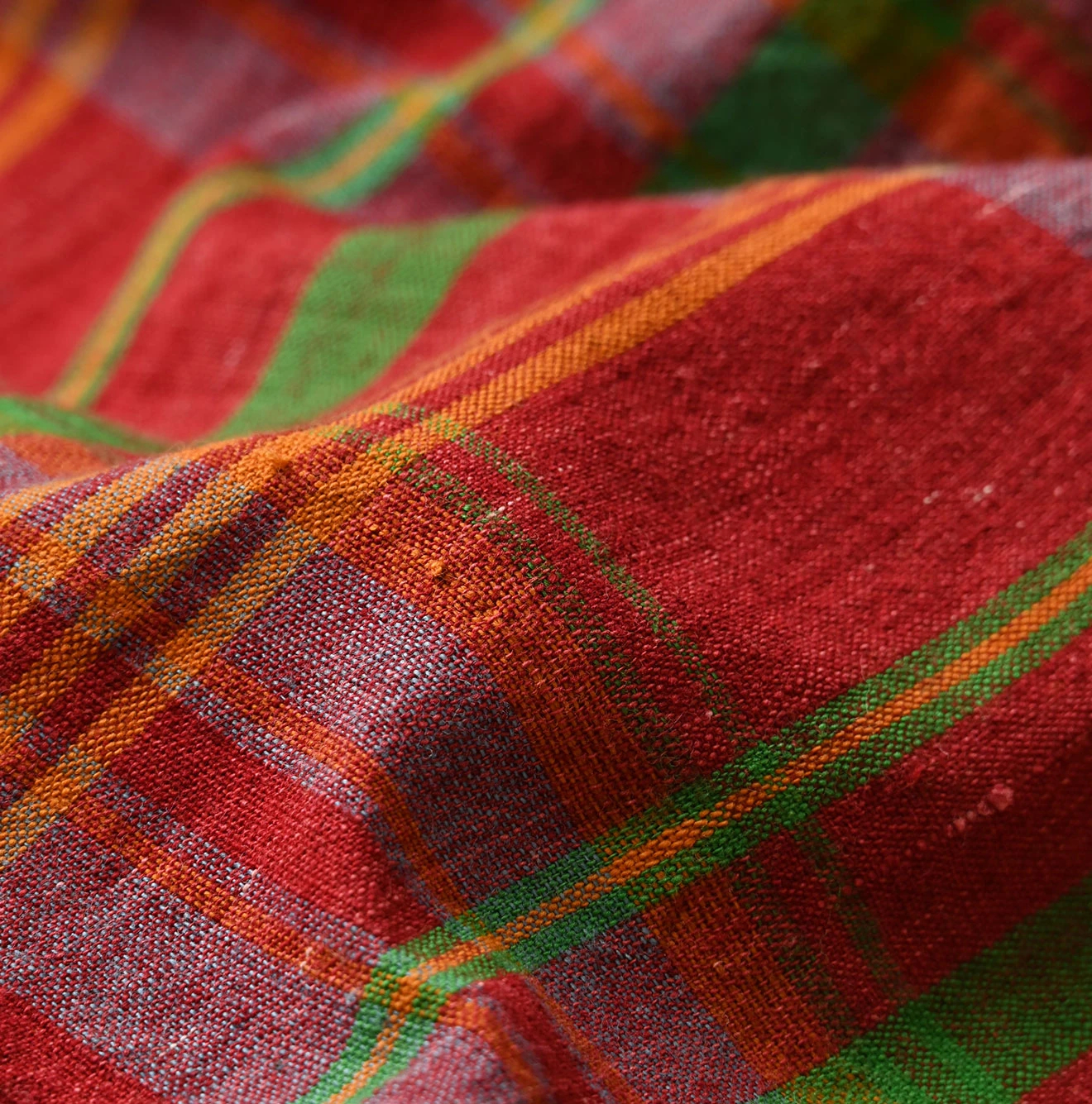 45R(フォーティファイブアール) |インド草木染マドラスチェックのオープンノースリーブ