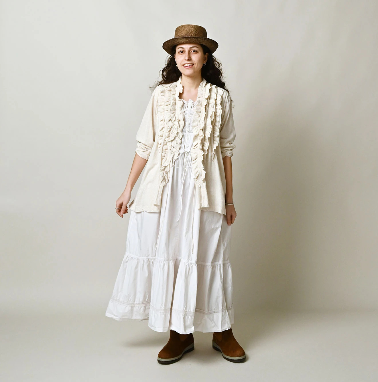 45R(フォーティファイブアール) |ガーゼ天竺のフリルカシュクール