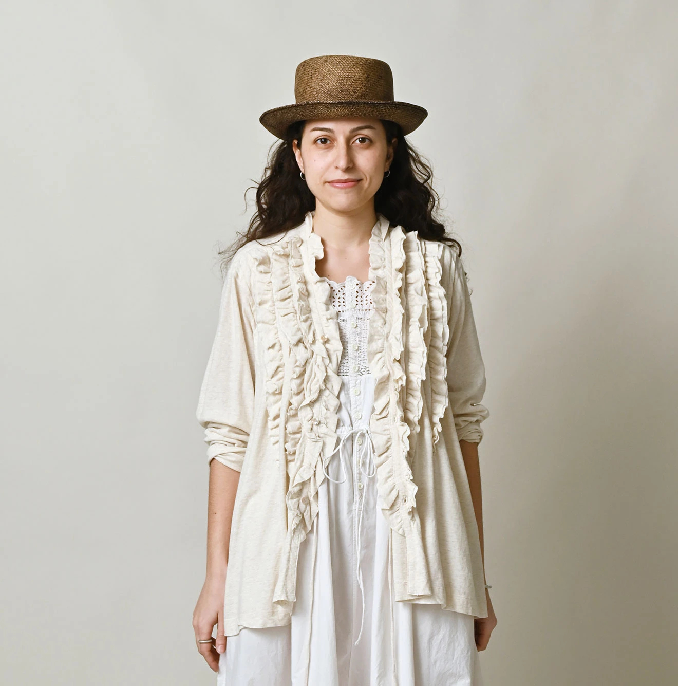 45R(フォーティファイブアール) |ガーゼ天竺のフリルカシュクール