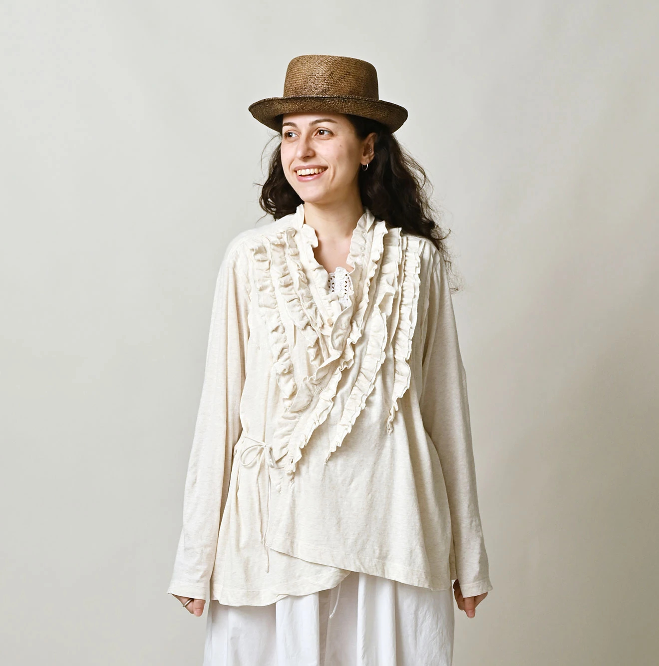 45R(フォーティファイブアール) |ガーゼ天竺のフリルカシュクール