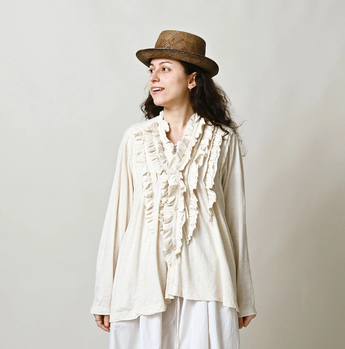 45R(フォーティファイブアール) |ガーゼ天竺のフリルカシュクール