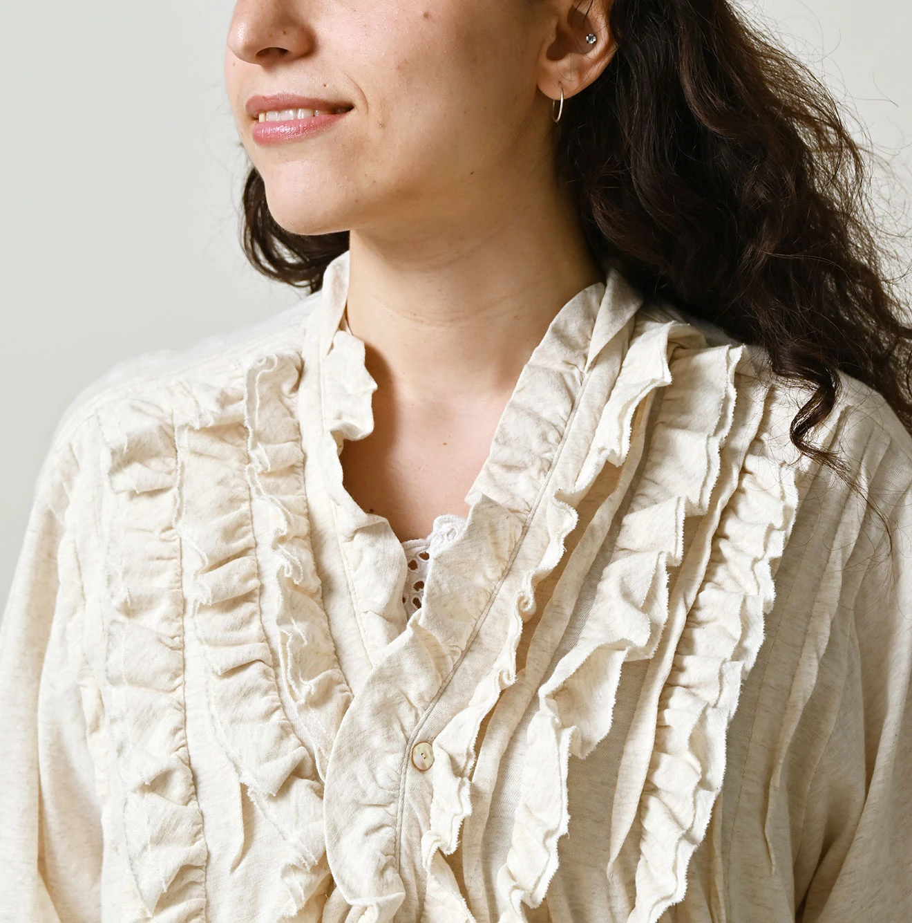 45R(フォーティファイブアール) |ガーゼ天竺のフリルカシュクール