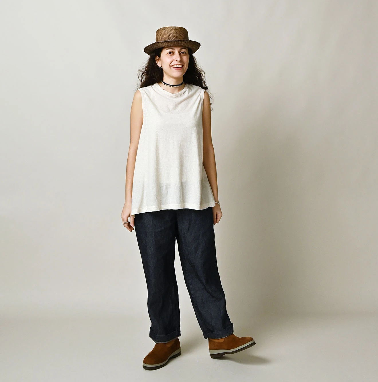 45R(フォーティファイブアール) |ガーゼ天竺のフレアキャミ