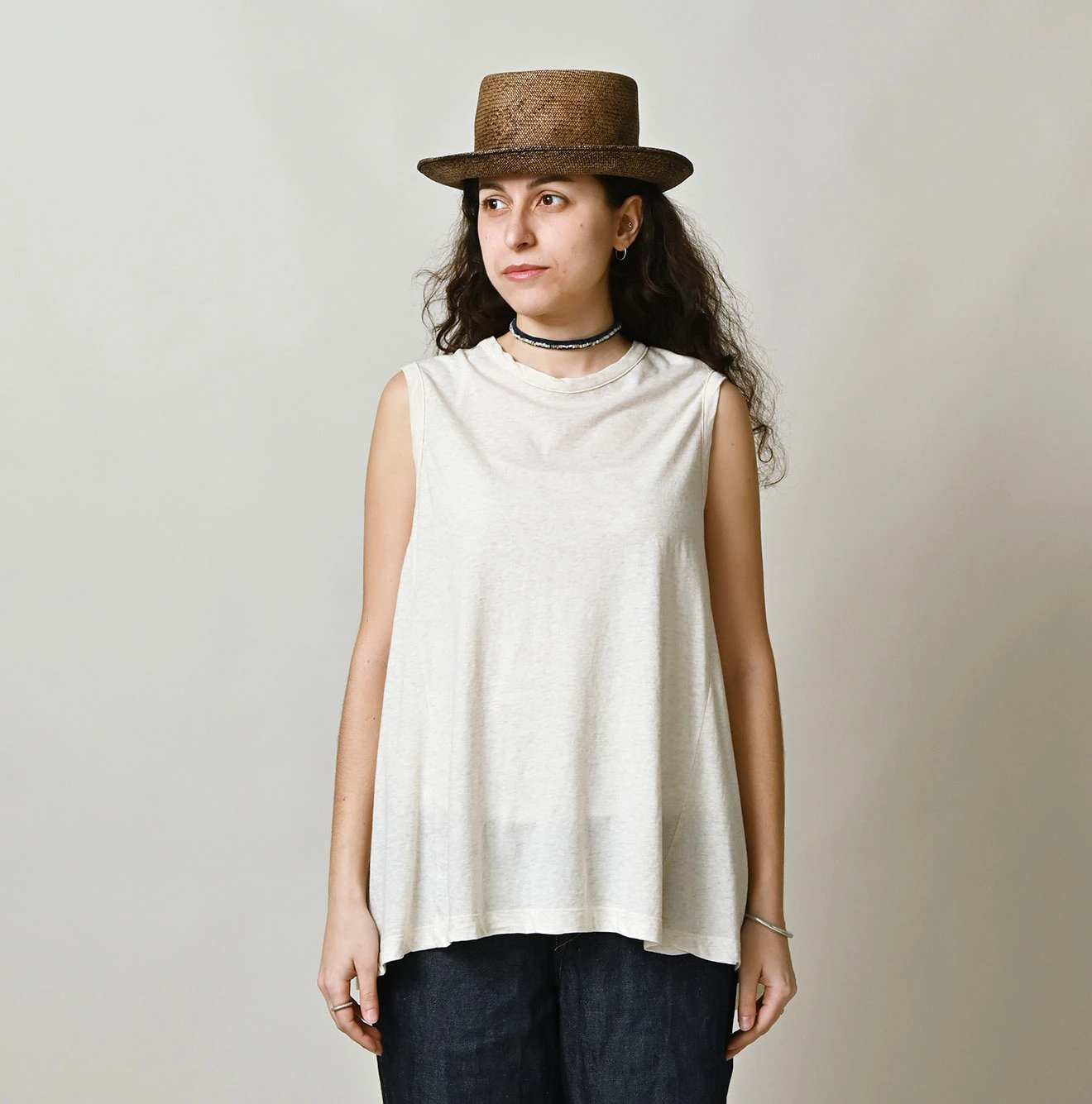 45R(フォーティファイブアール) |ガーゼ天竺のフレアキャミ