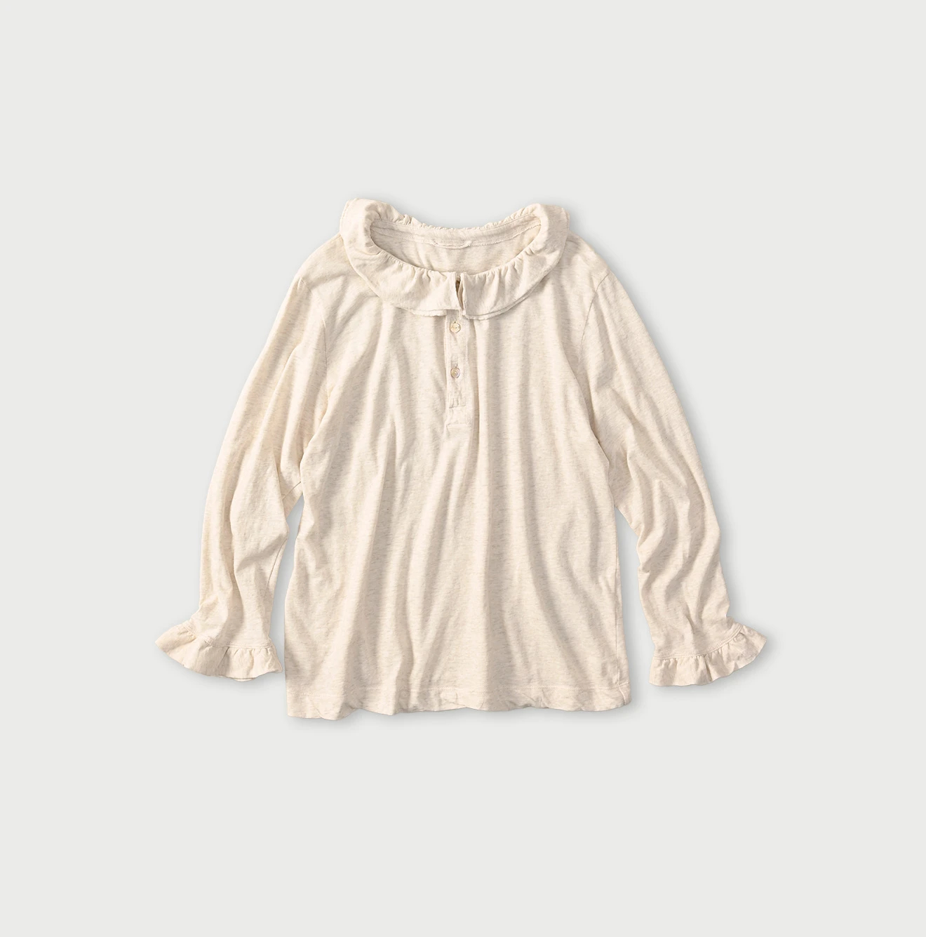 45R(フォーティファイブアール) |ガーゼ天竺のフリルヘンリー