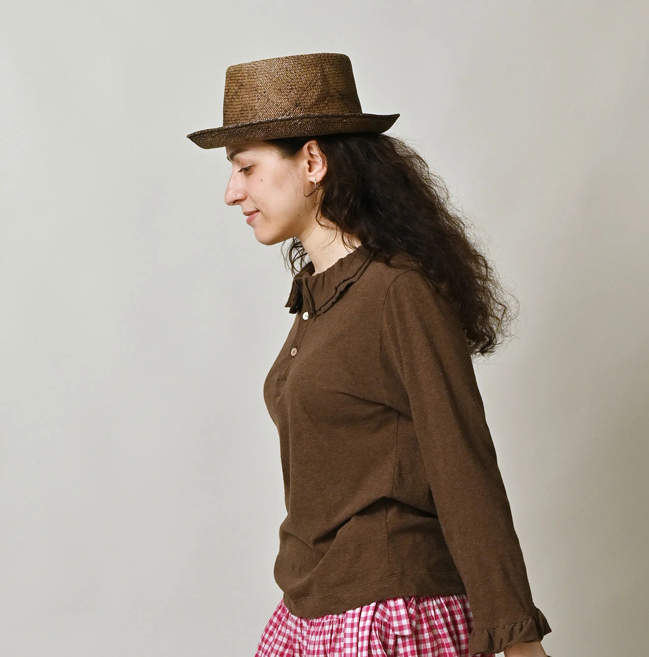 45R(フォーティファイブアール) |ガーゼ天竺のフリルヘンリー