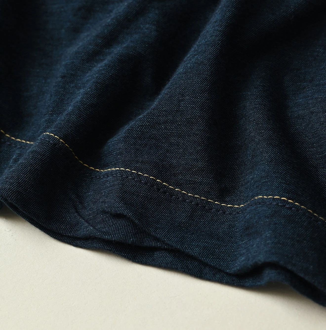 45R(フォーティファイブアール) |ガーゼ天竺のフリルヘンリー（インディゴ）