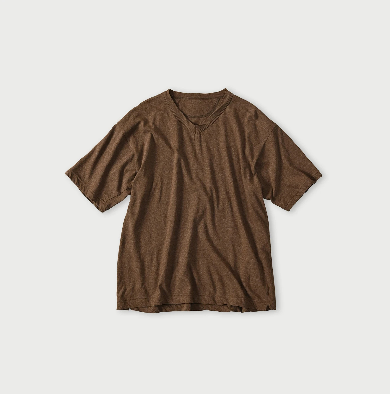 45R(フォーティファイブアール) |ガーゼ天竺の908浅VネックTシャツ