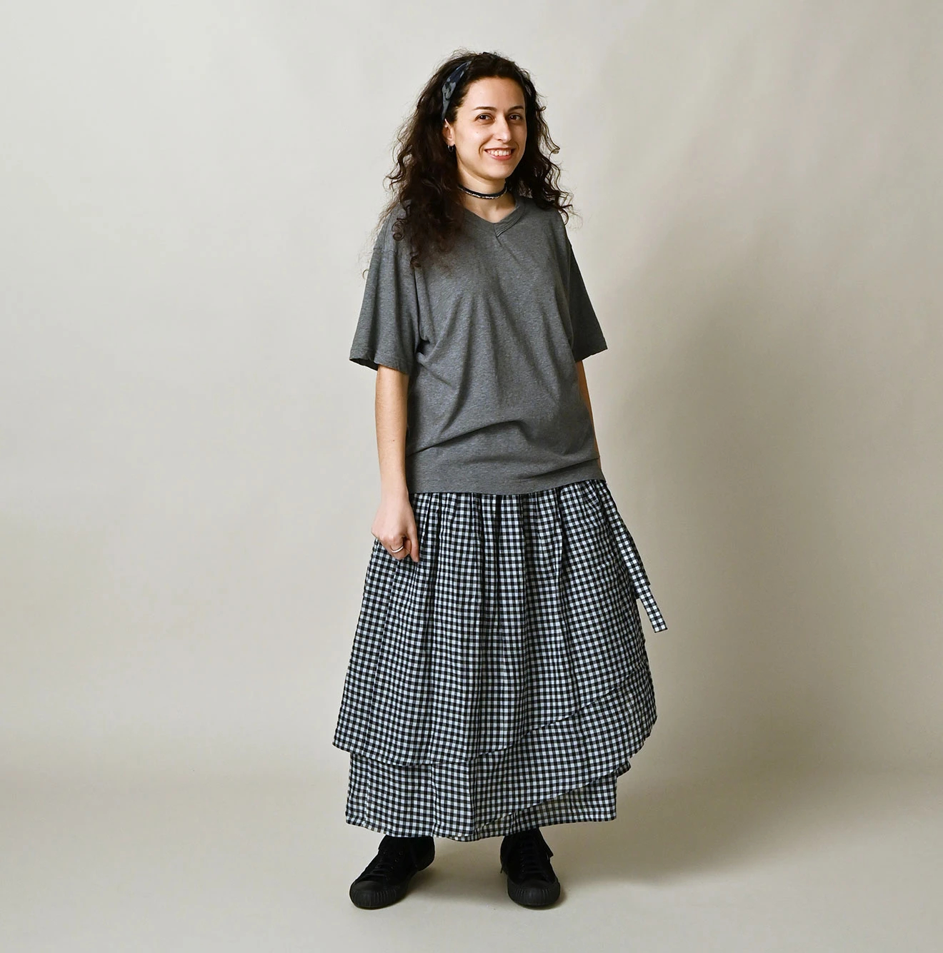 45R(フォーティファイブアール) |ガーゼ天竺の908浅VネックTシャツ