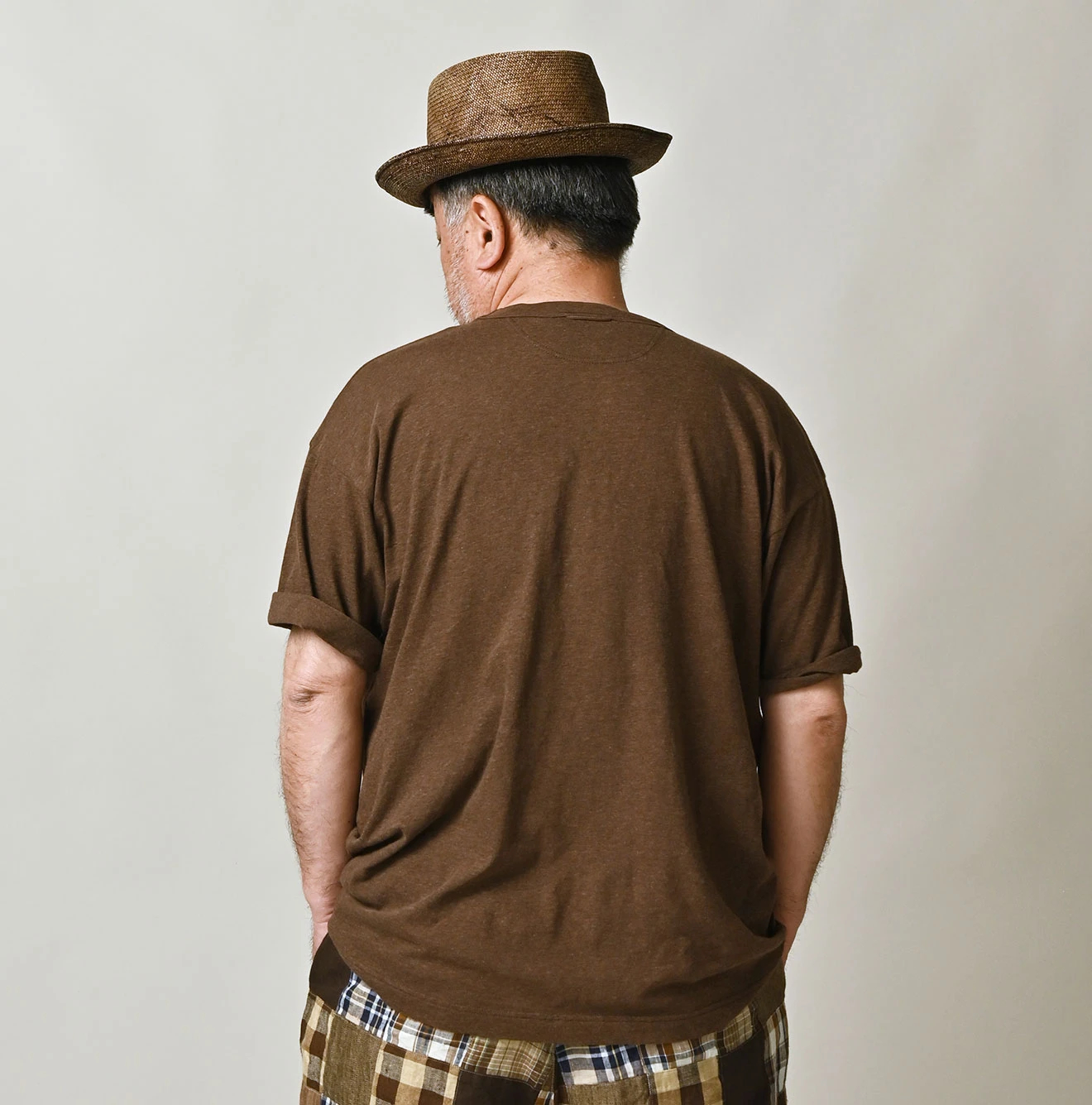 45R(フォーティファイブアール) |ガーゼ天竺の908浅VネックTシャツ