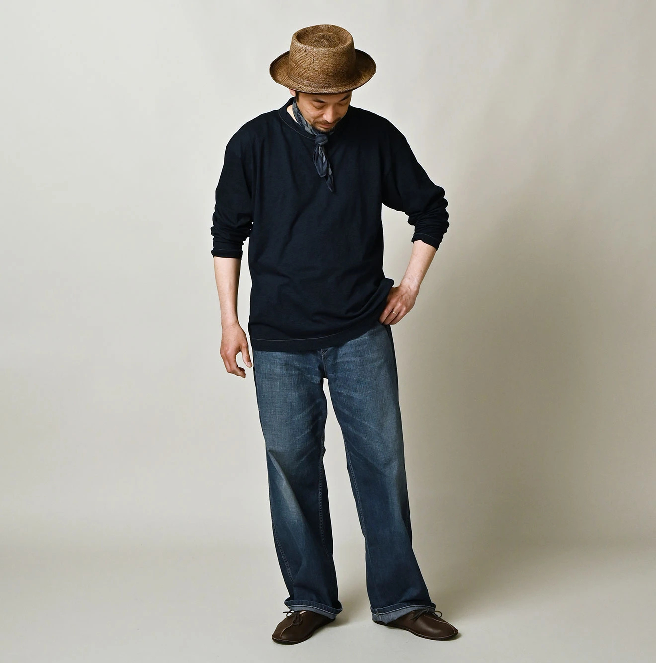 45R(フォーティファイブアール) |ガーゼ天竺の908オーシャンTシャツ（インディゴ）