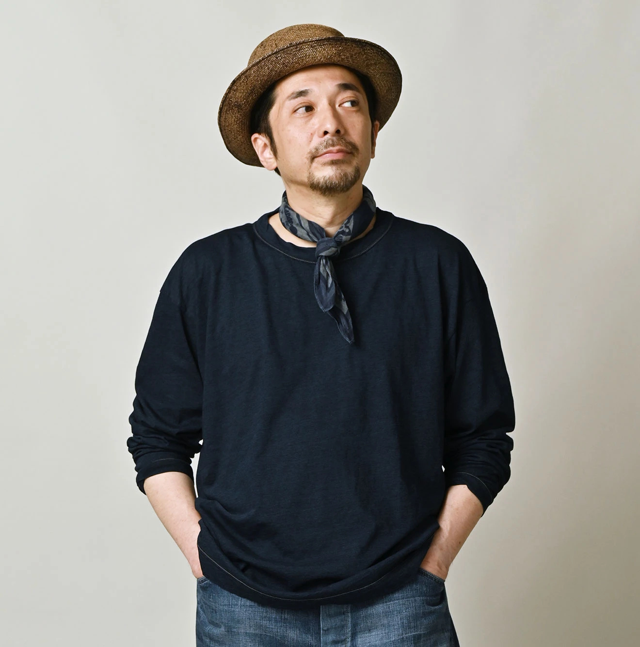 45R(フォーティファイブアール) |ガーゼ天竺の908オーシャンTシャツ（インディゴ）